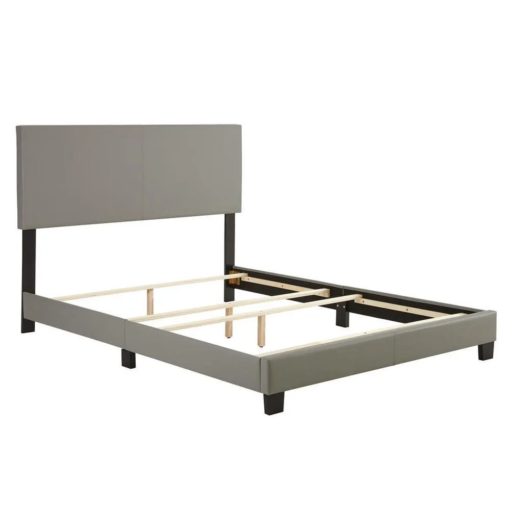 Fairfield King Grey Faux Leather Bed