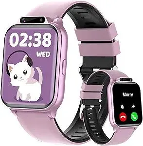 Smart Watch for Kids, 1.85" Fitness Tracker with Heart Rate, Sleep Monitor, IP68 Waterproof Smartwatches with Video Camera Music Player, Pedometer, Game, SOS Button, NO APP/Phone, Gift for Boys Girls.