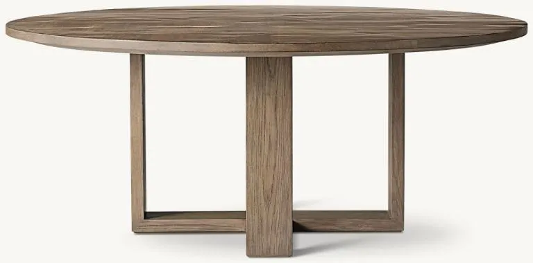 Wyeth Split Bamboo Cross-Base Round Dining Table