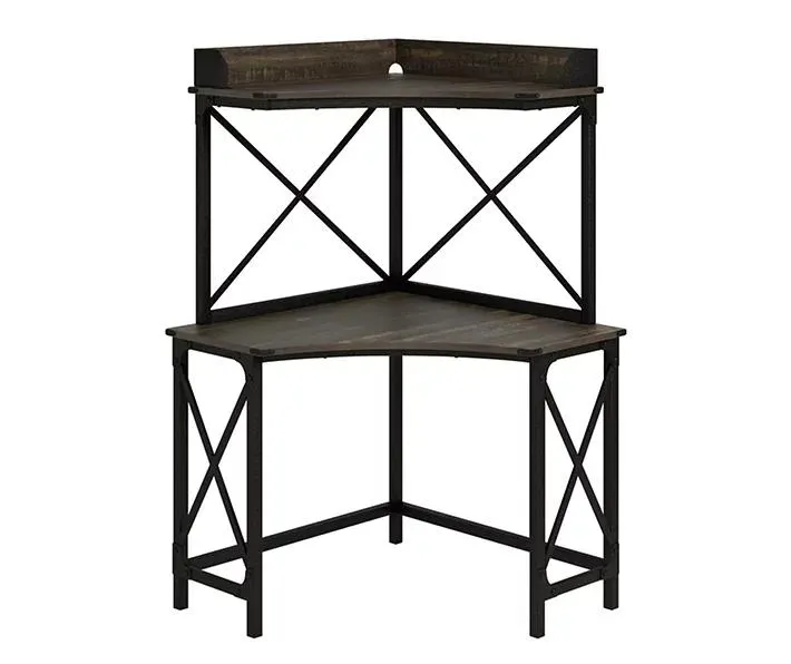 Steel River Carbon Oak Corner Desk
