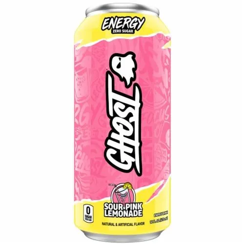 Ghost Zero Sugar Sour Pink Lemonade Energy Drink Can