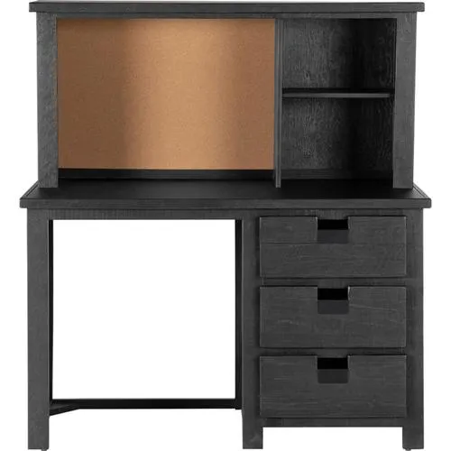 Vista Gray Computer Desk with Hutch