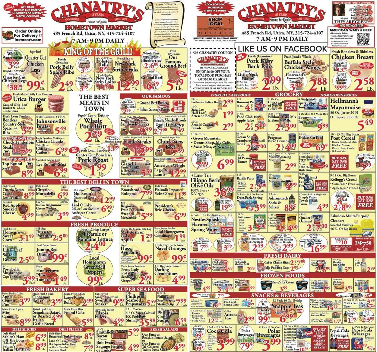 Weekly ad Chanatry's Hometown Market from August 31 to September 6 2025 - Page 1
