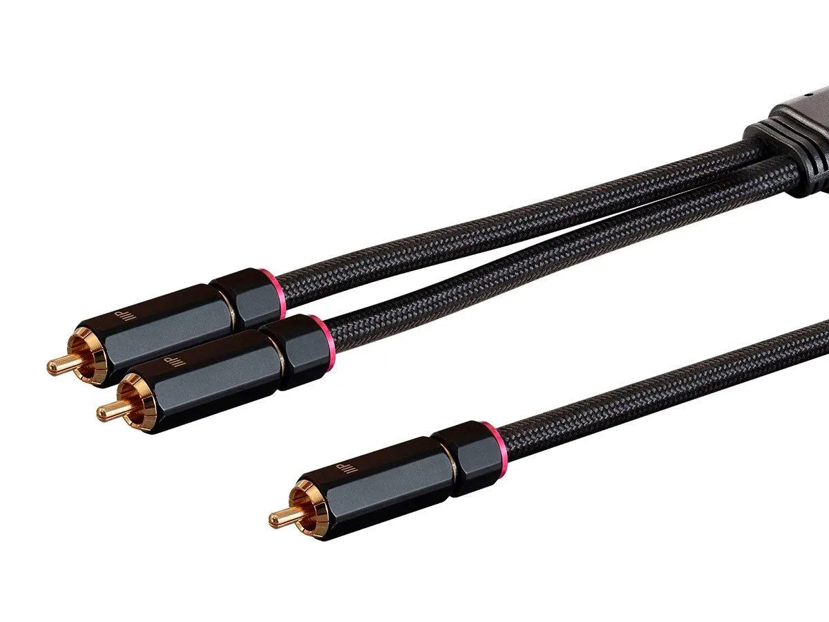 Monoprice Onix Series - Male RCA to 2 Male RCA Pigtail Cable, 6ft, Black