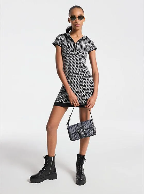 MK2000 Logo Jacquard Hoodie Dress