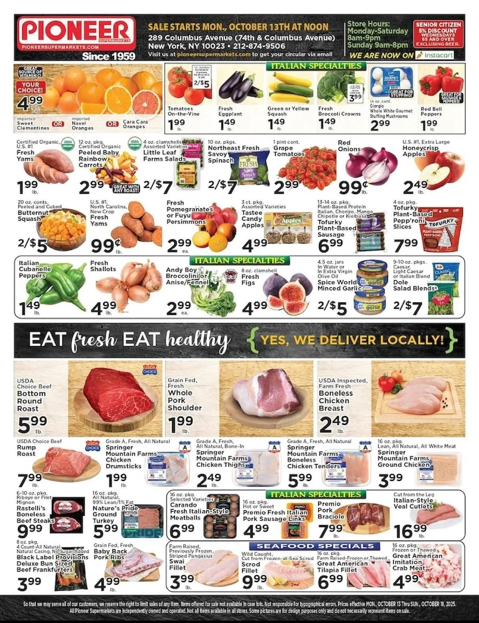 Weekly ad Pioneer Supermarkets weekly ad from October 13 to October 19 2025 - Page 1