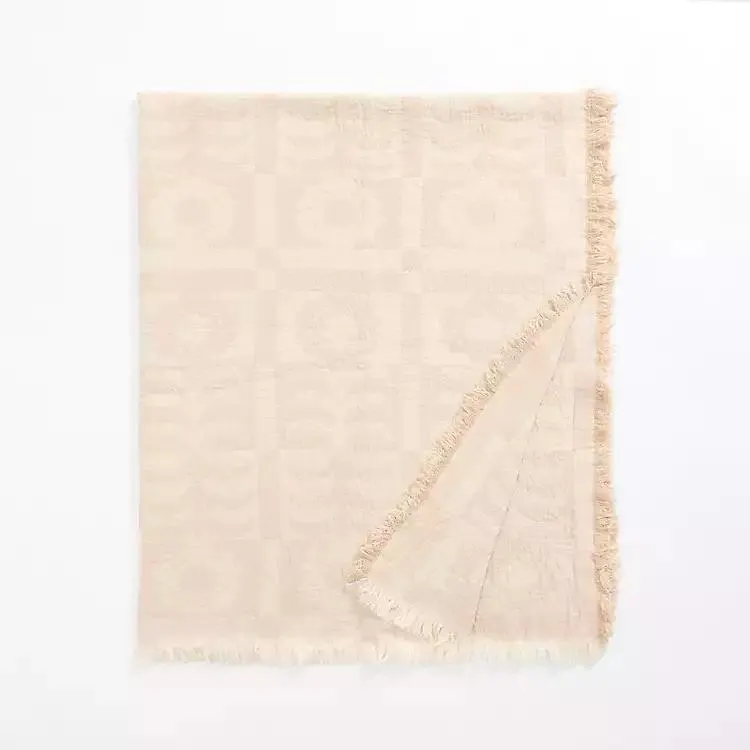 Taupe Floral Sylvan Gauze Throw