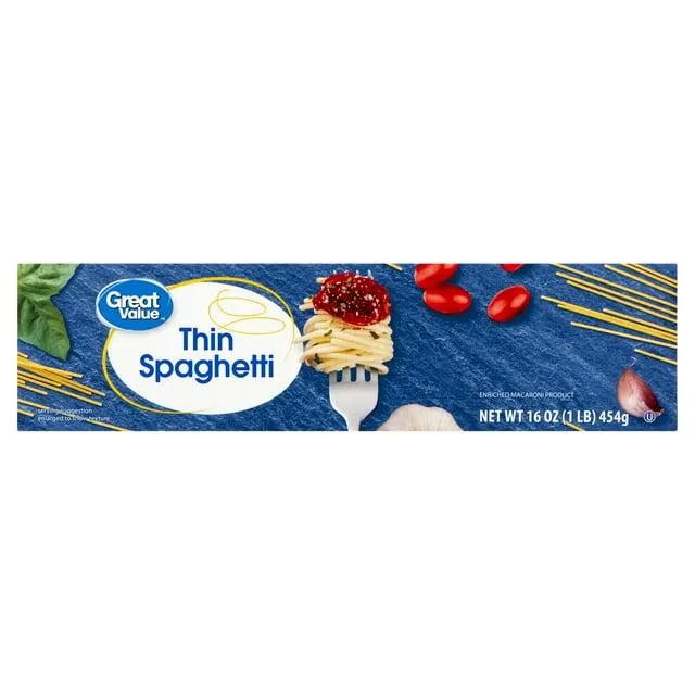 Great Value Thin Spaghetti, 1 lb