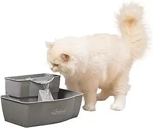 PetSafe Drinkwell Multi-Tier Pet Fountain - Encourages Hydration for Cats & Dogs - Large-Capacity Waterer - Double Tier - Filtered Fountain with Carbon Filter - 100 oz Water Capacity