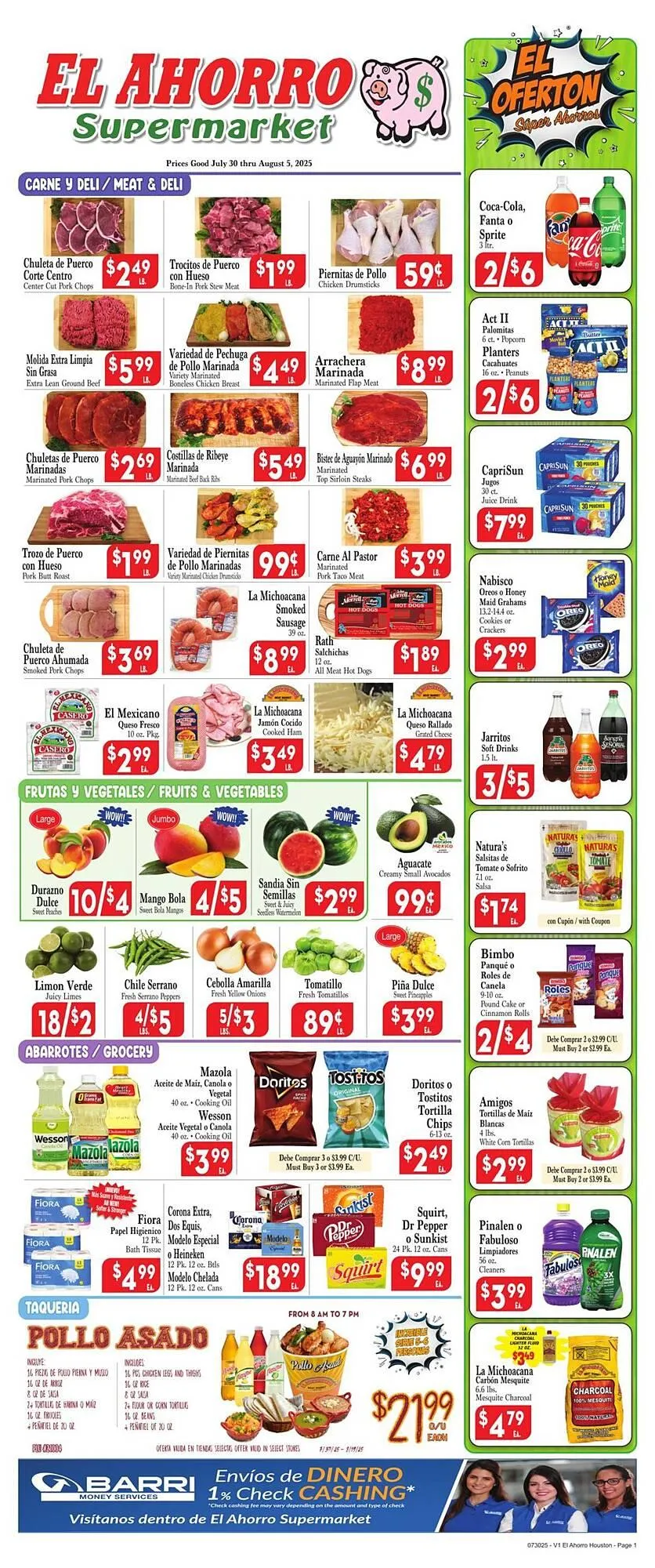 Weekly ad El Ahorro Weekly Ad from July 30 to August 5 2025 - Page 1