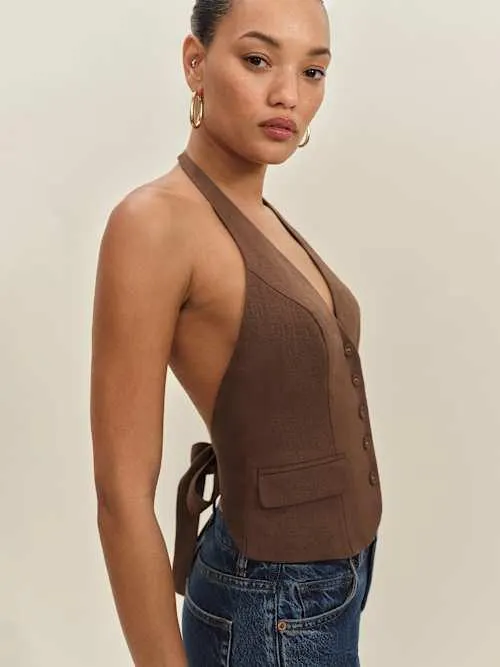 Aida Linen Vest