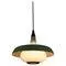 Midcentury Modern Italian Metal and Glass Pendant Lamp, 1960s