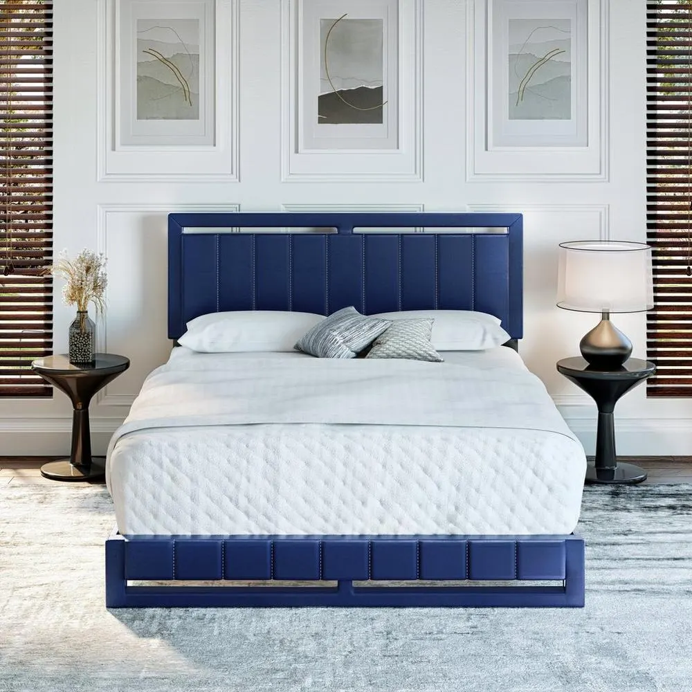 Bethel Full Platform Bed - Blue
