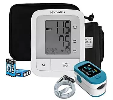 HoMedics Upper Arm Blood Pressure Monitor & Pulse Oximeter w/ Bag