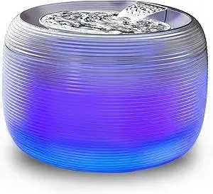 SIBAYS Cat Water Fountain, 118oz/3.5L Large Capacity Cat Fountain for Drinking with LED Light & Water Shortage Reminder, Plastic Automatic Dog Water Bowl Dispenser, Easy to Clean(FS75)