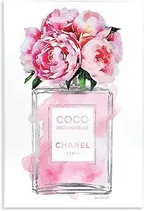 Stupell Industries Glam Perfume Bottle V2 Flower Silver Pink Peony Wall Plaque Art, Proudly Made in USA, 10 x 15, Wall Plaque