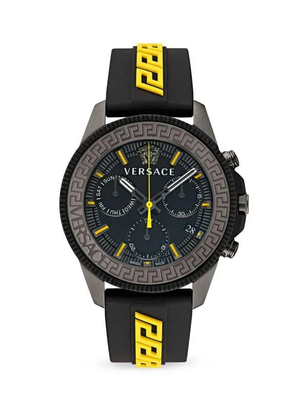 Greca Action 45MM Stainless Steel & Silicone Strap Chronograph Watch