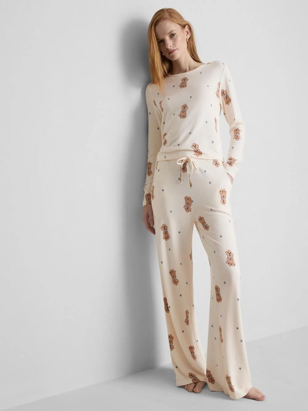 Cozy Dog Print Pajama Top