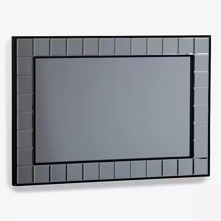 Black Luxe Squares Wall Mirror