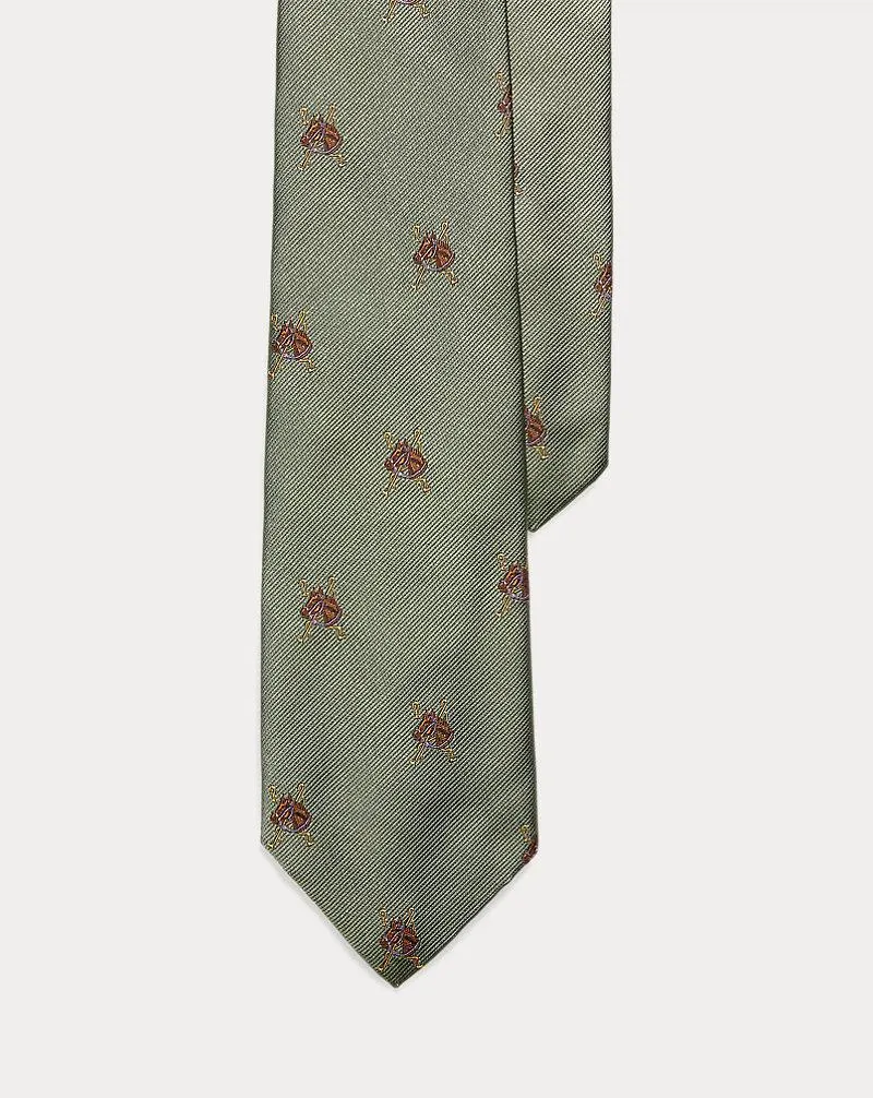 Equestrian-Patterned Silk Twill Tie