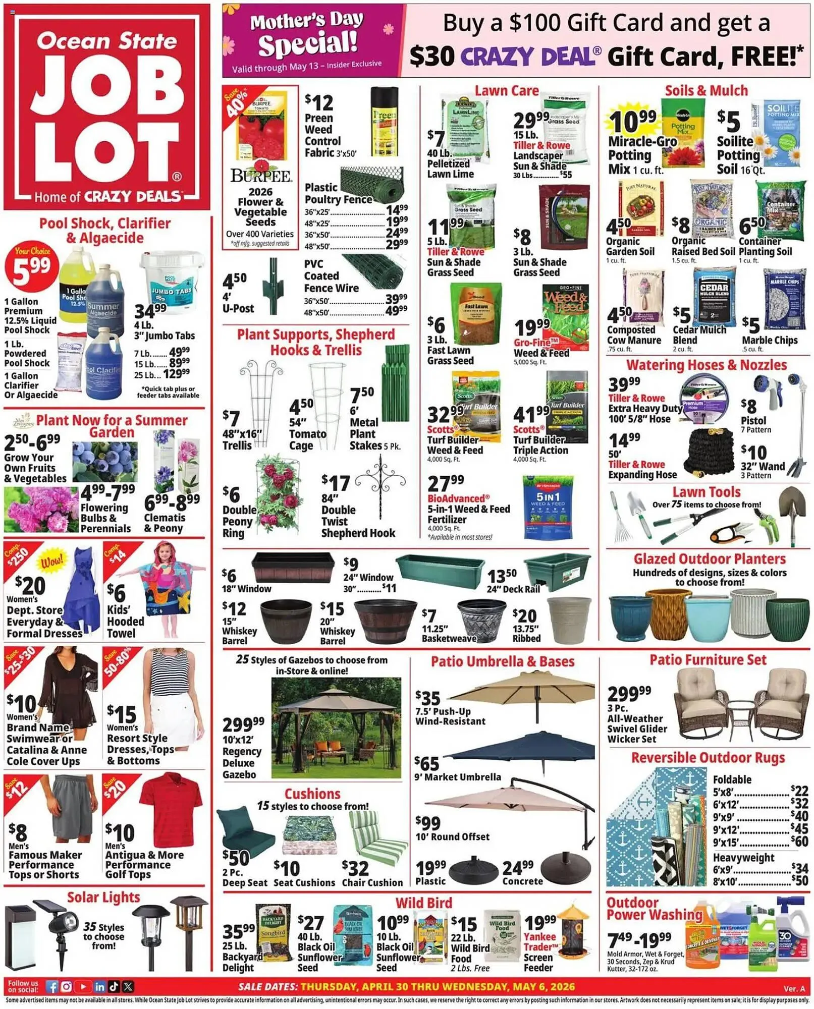 Weekly promotion Ocean State Job Lot flyer spanning from April 30 to May 13 2026 - Page 1 for Catalogue 365
