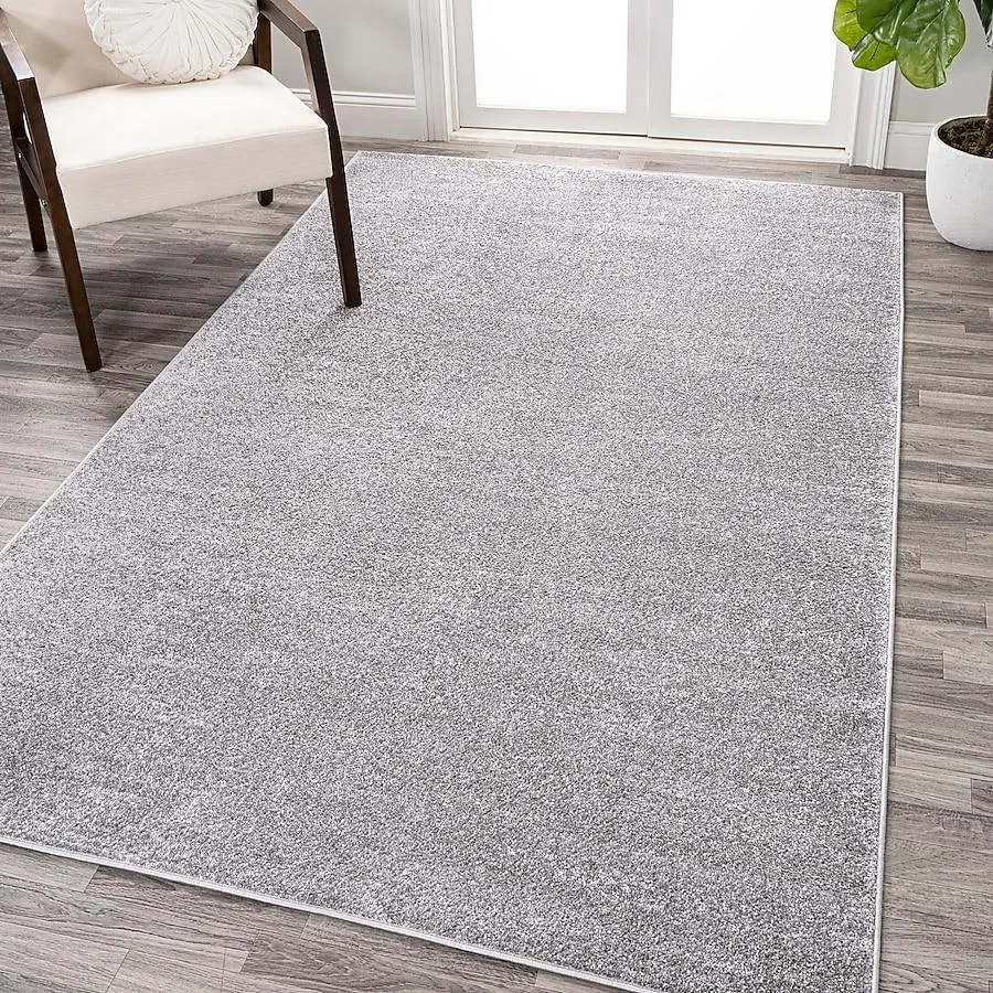 JONATHAN Y SUPERSOFT Haze 8 x 10 (ft) Loomed Gray Rectangular Indoor Solid Mid-Century Modern Pet Friendly Area rug