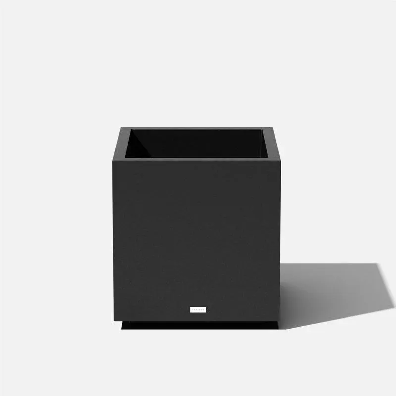22.25" H x 21" W x 21" D Black Block Series Cube Planter
