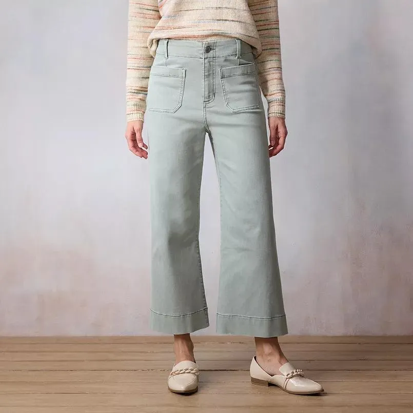 Women's LC Lauren Conrad Super High-Rise Wildflower Wide Leg Cropped Pants