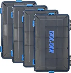Goloni 3600 Tackle Box Waterproof,Fishing Gifts for Men,Plastic Organizer Box with Adjustable Dividers 4 Packs