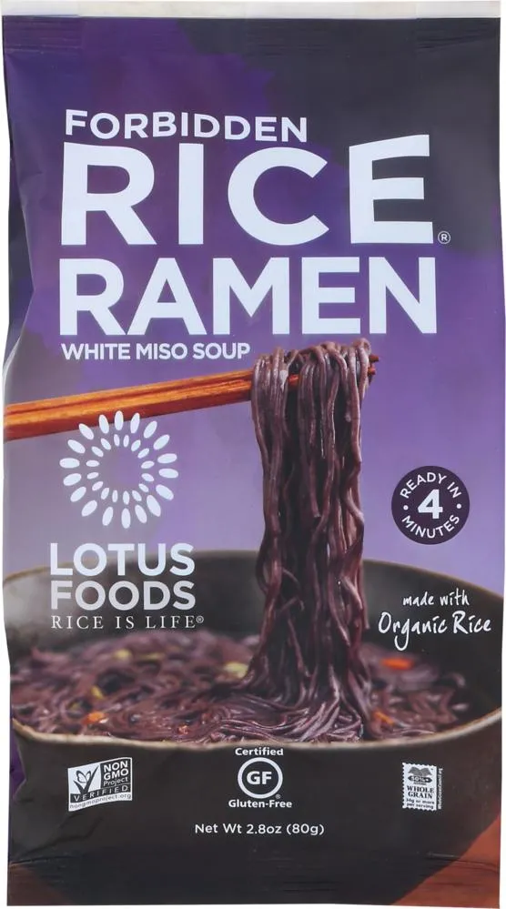 Organic Forbidden Rice Ramen With Miso Soup