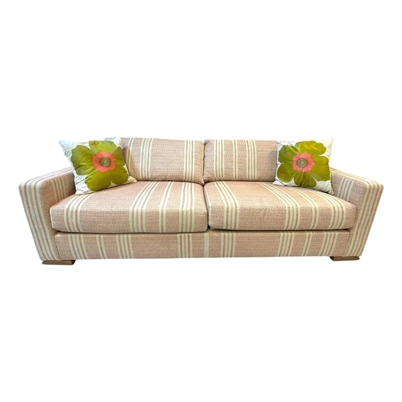 Kravet Furniture Striped Sofa With Custom Upholstery