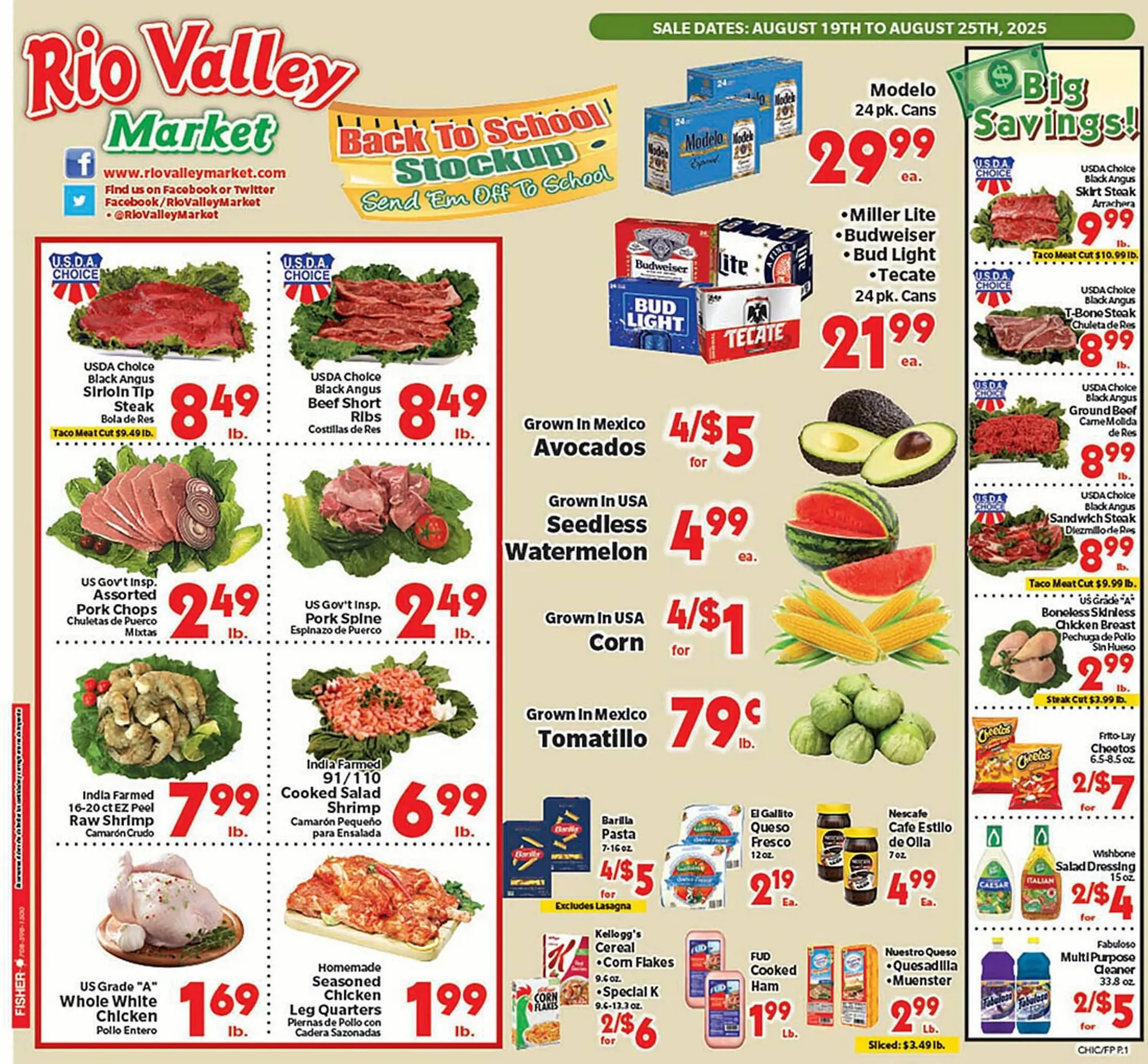 Weekly ad Rio Valley Market Weekly Ad from August 19 to August 25 2025 - Page 1