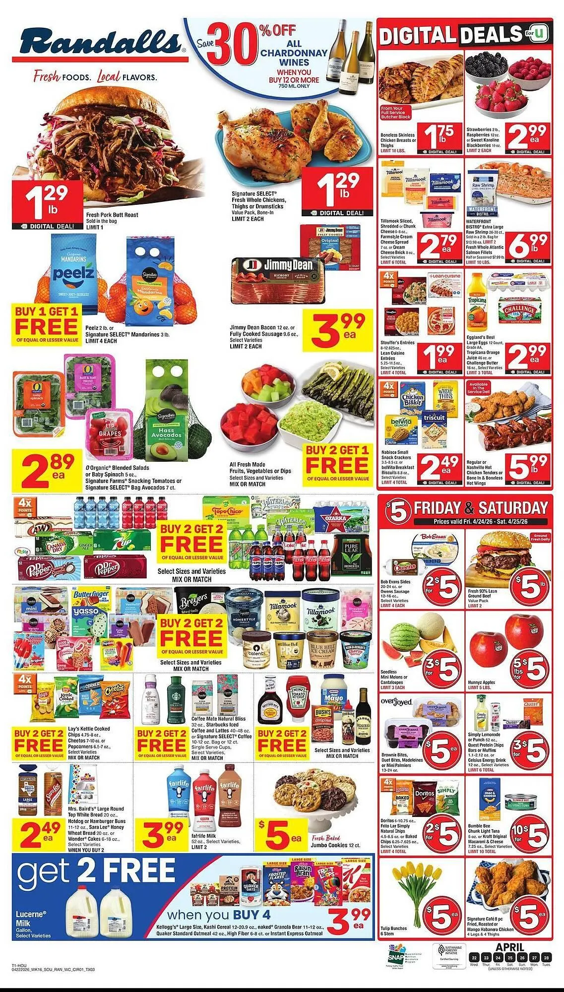 Weekly promotion Randalls weekly ad spanning from April 22 to April 28 2026 - Page 1 for Catalogue 365