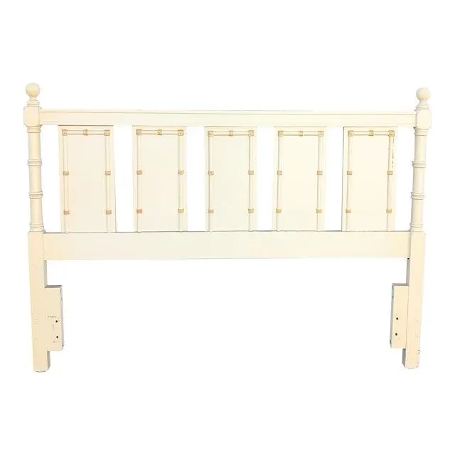 Vintage Faux Bamboo Regency Queen Size 5 Panel Headboard