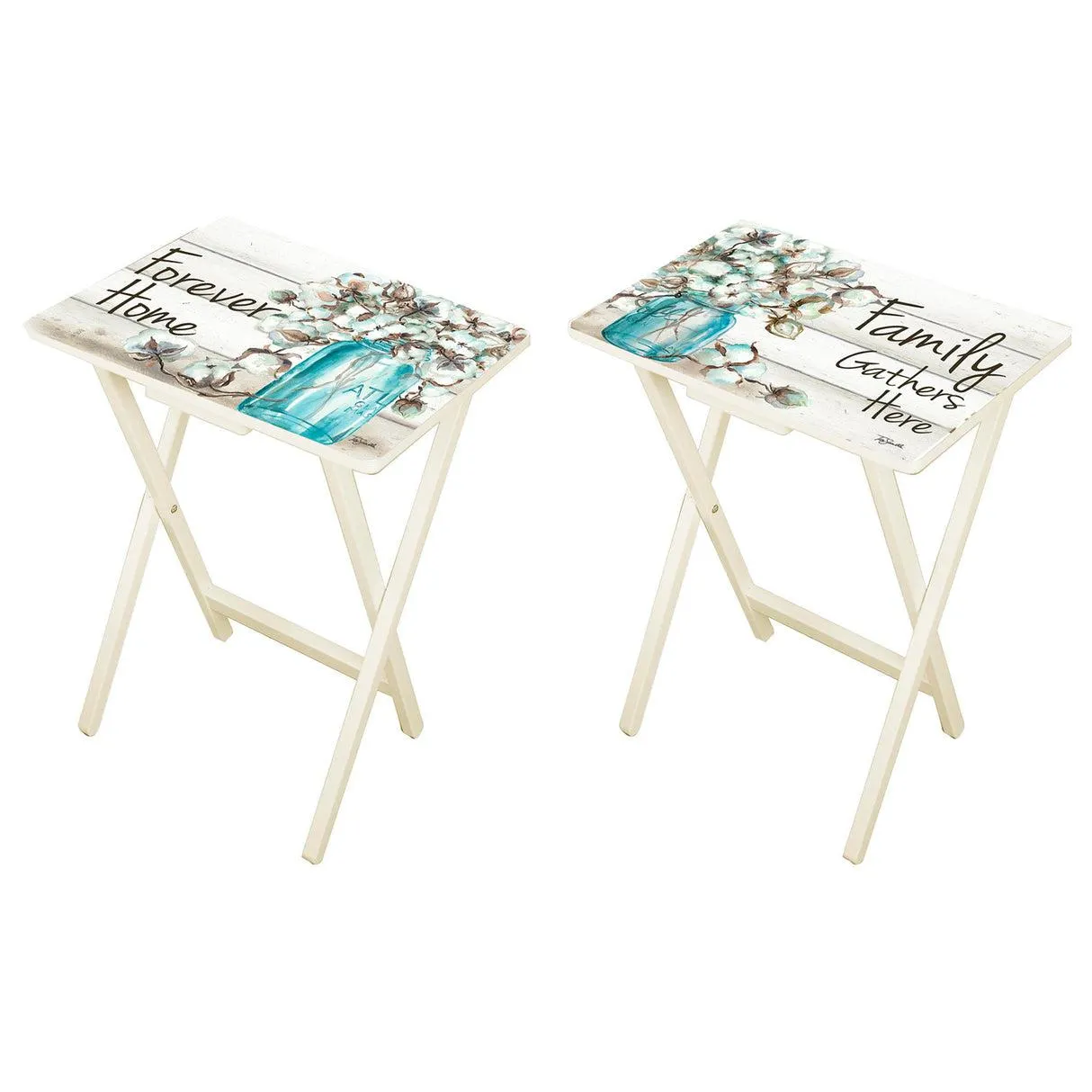 Set of 2, Forever Home Foldable Side Table/ TV Tray