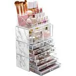 Sorbus Makeup and Jewelry 12-Drawer Display Case Organizer - Marble