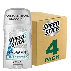 Speed Stick Men's Antiperspirant Deodorant, Unscented, 3 Ounce, 4 Pack