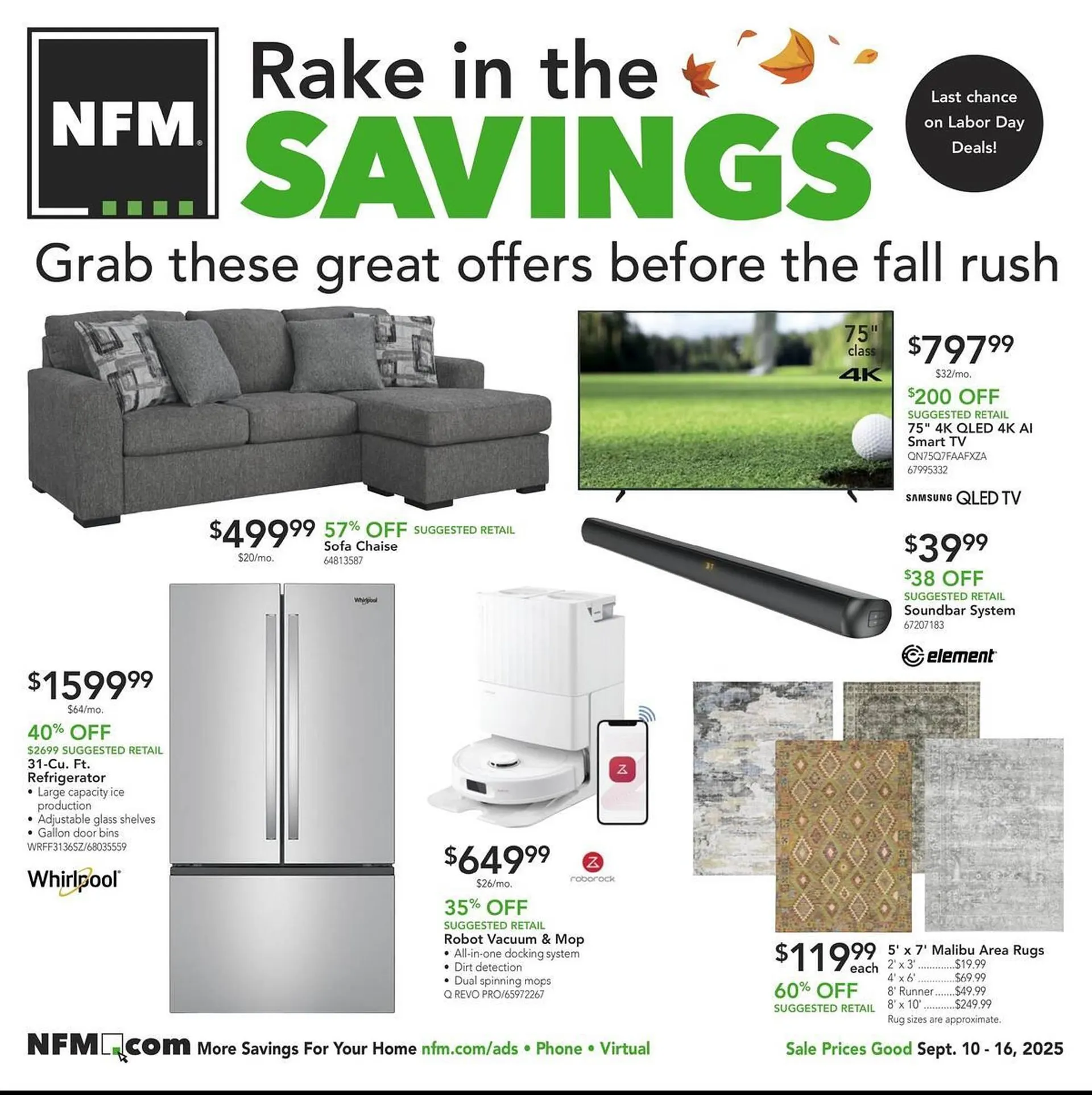 Weekly ad Nebraska Furniture Mart weekly ad from September 10 to September 16 2025 - Page 1
