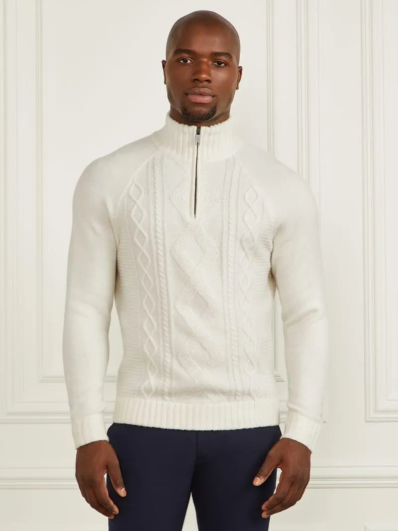 Eco Half-Zip Cable Knit Sweater