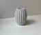 Danish Modern White Fluted Ceramic Vase from Eslau, 1960s