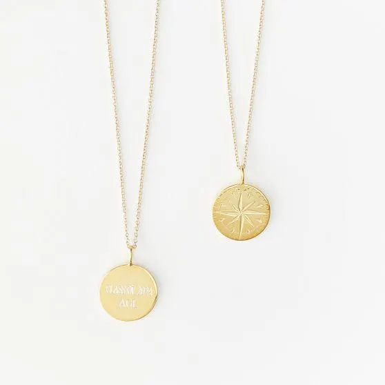 Sarah Chloe Gold Compass Necklace