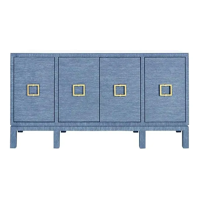 Matthew Izzo Home Blue Dyed Grass Cloth Buffet