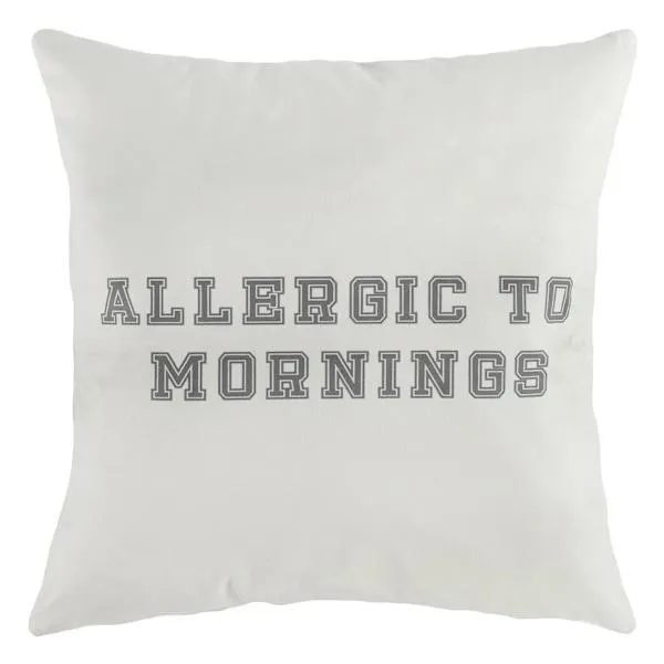 Smart Restart Allergic To Mornings Throw Pillow, 18"