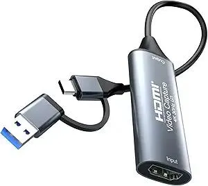 4K 30FPS HDMI Video Capture Card,Video Recording Card HDMI USB 3.0 with Type-C for Gaming Live Streaming TV Recorder, for Windows Android Mac OS System VLC,OBS,Amcap,PS5,Switch,Xbox