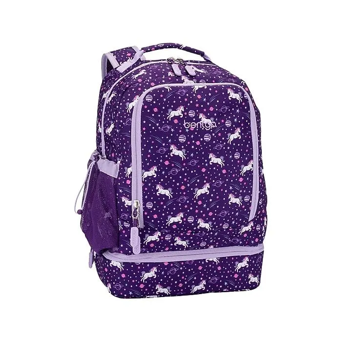 bentgo Kids Prints Unicorn Backpack w/ Lunch Box,