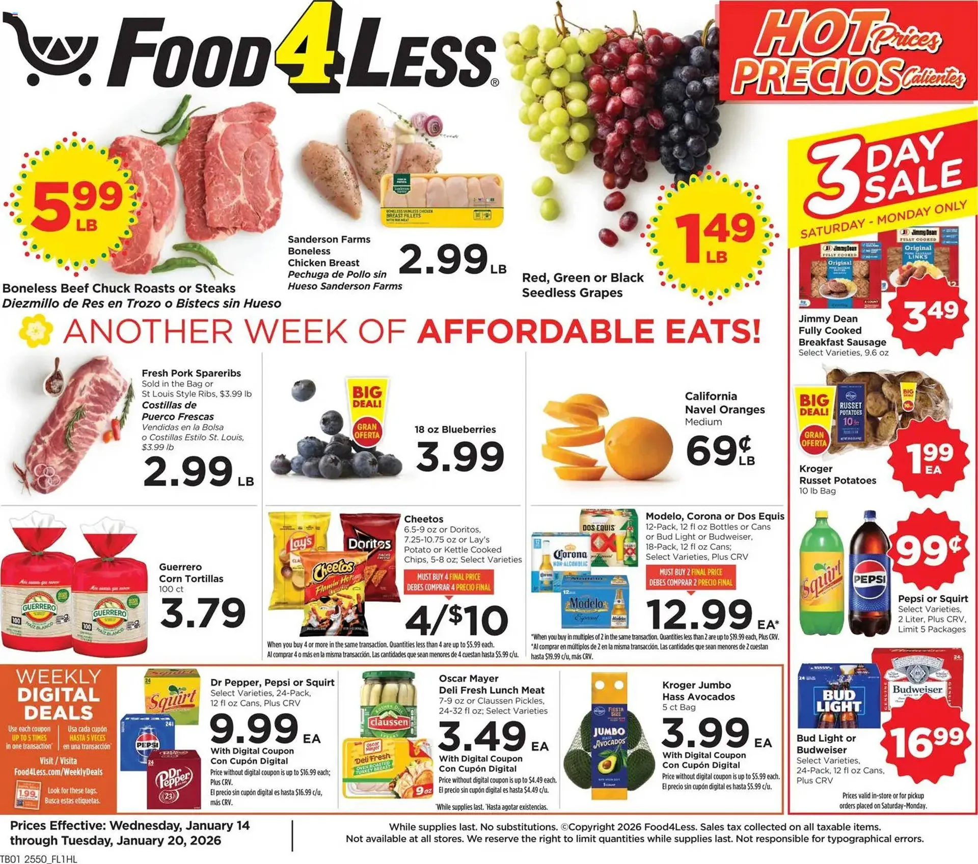 Weekly ad Food 4 Less weekly ad from January 14 to January 20 2026 - Page 1