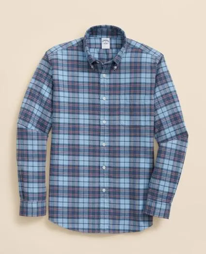 Portuguese Flannel Polo Button Down Collar, Plaid Shirt