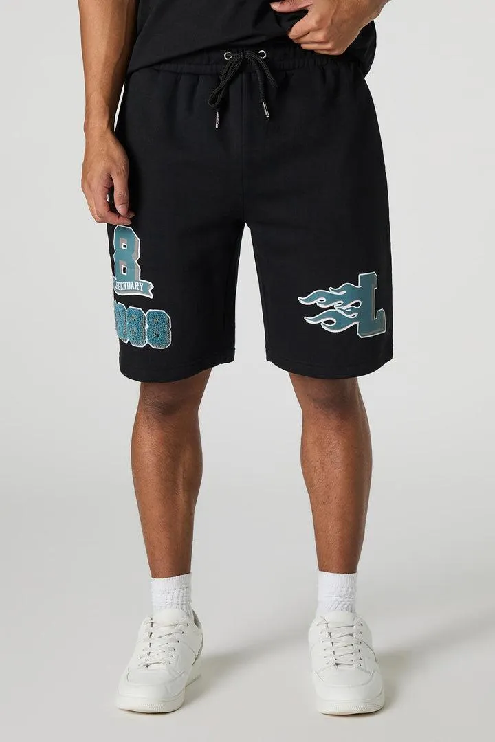 Legend Chenille Embroidered Graphic Fleece Short