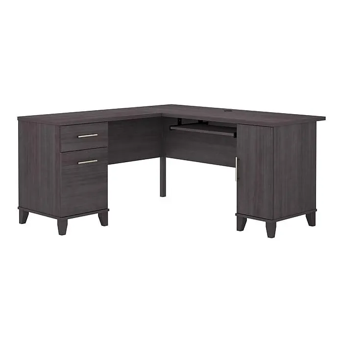 Bush Furniture Somerset 60"W L Shaped Desk with Storage,