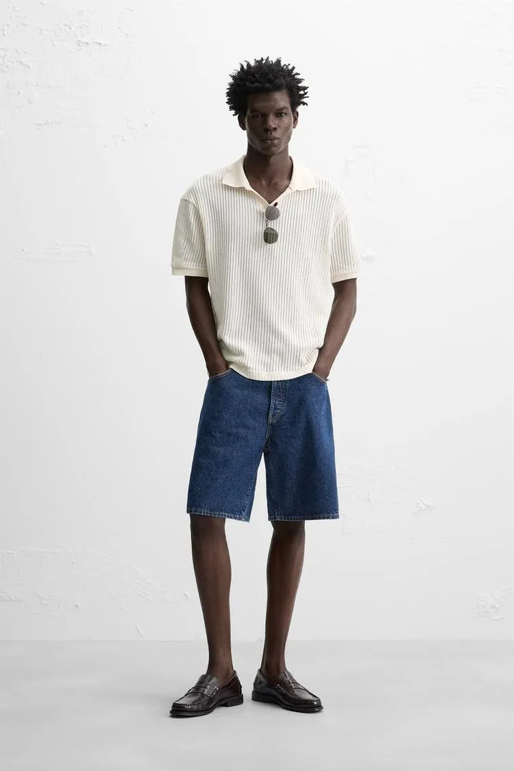 TEXTURED KNIT POLO SHIRT